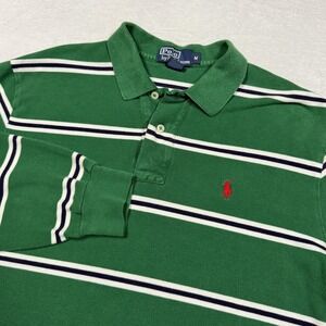 Polo Ralph Lauren Rugby Shirt Mens Medium Striped Long Sleeve Classic Preppy